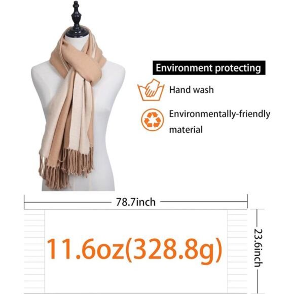 Women's Shawls Wraps Large Beige Khaki - Picture 4 of 6